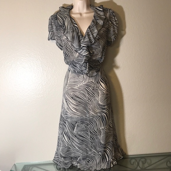 J.B.S. Dresses & Skirts - JBS sheer ruffle zebra print dress